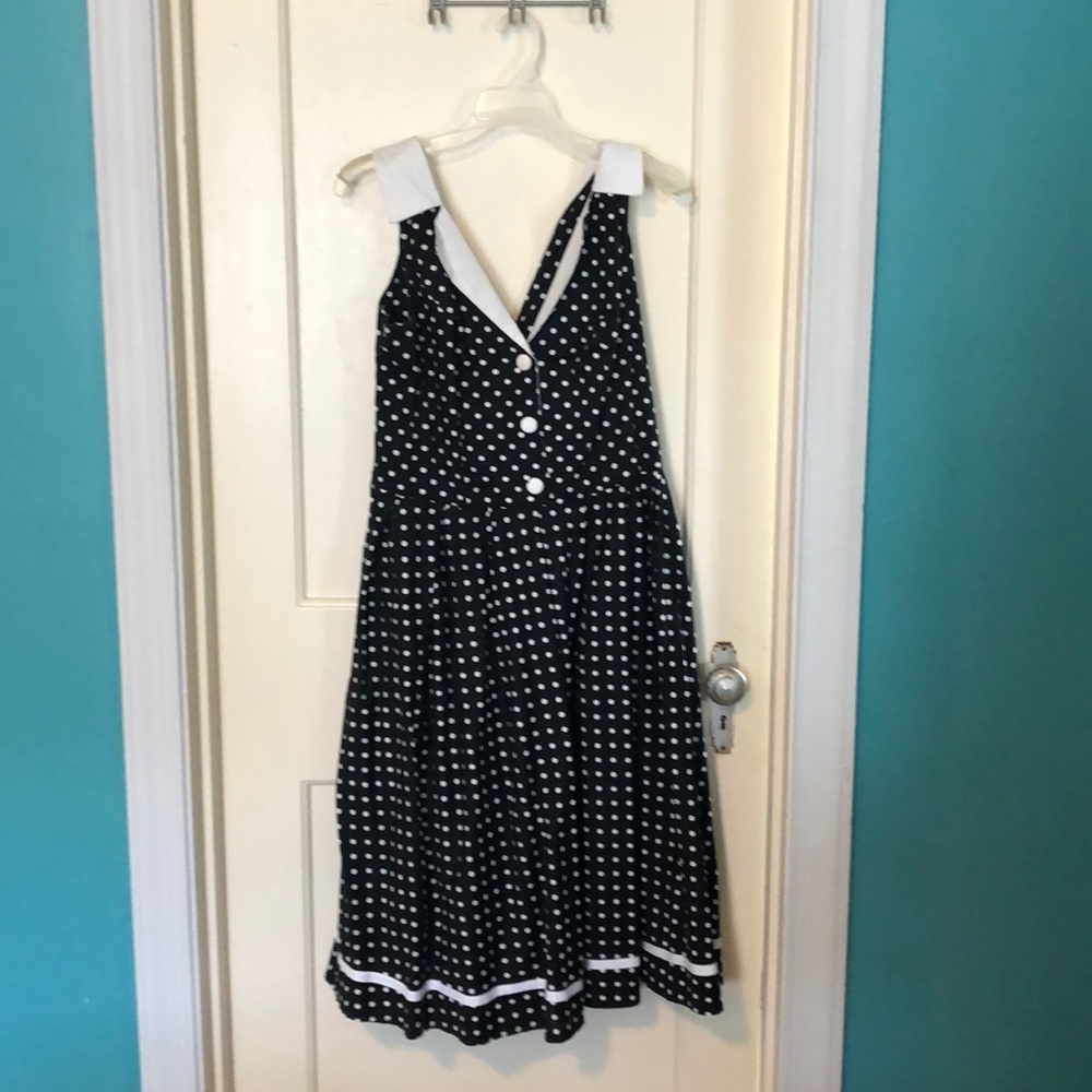 Hellbunny black and white polka dot dress
